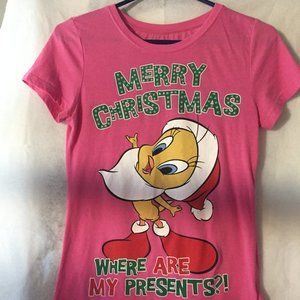 Looney Tunes Pink Christmas Tee